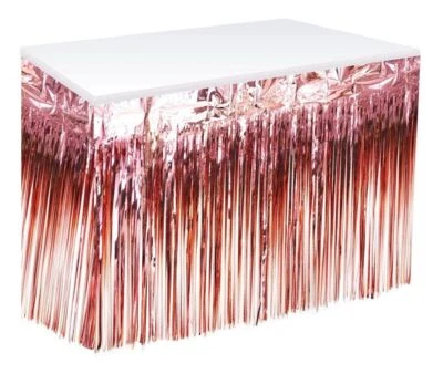 玫瑰金金属桌裙婚礼新娘装饰生日派对庆典 — 第 1/4 张图片