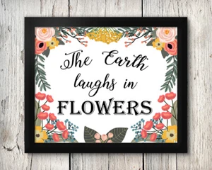 The Earth Laughs in Flowers 8 x 10 Art Print - Wall Decor Floral Home - Picture 1 of 1