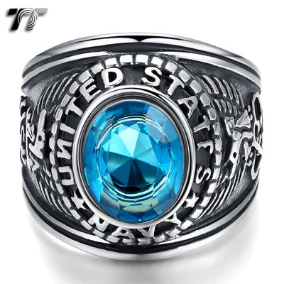 High Quality TT 316L Stainless Steel US Navy Ring Size 7-13 (RZ112) NEW Arrival - Image 1 of 2