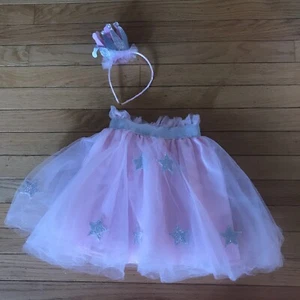 Pottery Barn Niños Rosa Tul Estrella Tutú Falda y Tiara Disfraz Niñas - Imagen 1 de 4