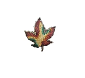 Vintage BMCO Sterling Silver and Guilloche Maple Leaf Brooch - Picture 1 of 4