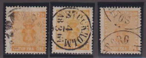 E2645: (3) Sweden #10 or #10a Used, F-VF, Sound; CV - Picture 1 of 1