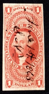 US R69a ~ $1 Inland Exchange ~ Used F-VF! - Image 1 of 3