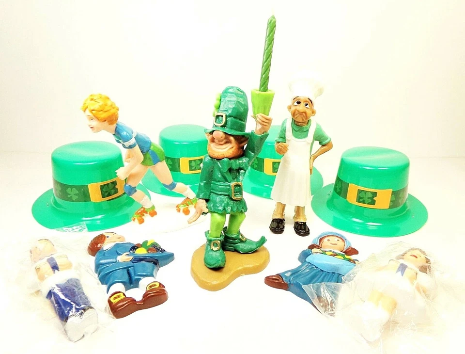 Wilton Cake Toppers Leprechaun Barbacoa Chef Peregrinos Patinador Lote Raro De Colección Años 80  Foto 1 de 4