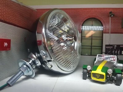Lotus Caterham Oldtimer schwarz/chrom Scheinwerfer 7 Zoll Scheinwerferschale & Webstuhl - Bild 1 von 4