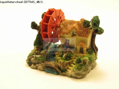 (B) 4.5" Resin Waterwheel House Bubble Decoration/Ornament SHIP FROM USA