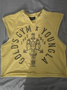 YoungLA x GOLDS GYM Vintage Cut Off Yellow Washed Größe L - Bild 1 von 5