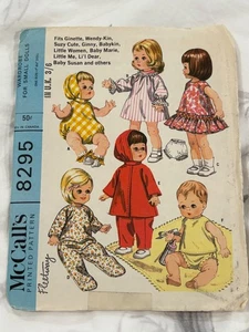 McCalls 8295 Vintage Muñeca Pequeña Ropa Patrón Se Ajusta 11.5"-12.5" 1966 - Imagen 1 de 3