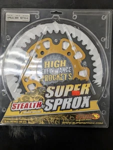 Supersprox Stealth Rear Sprocket Gold Black Aprilia BMW RST-793: 42-GLD - Picture 1 of 3
