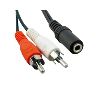 3.5mm Female To 2 RCA Male Aux Auxiliary Sound Stereo Audio Adapter Cable - Picture 1 of 6
