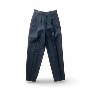 Giorgio Sant Angelo 100% Wool Trousers Pants Women's Size 6 Black Pin Stripe - Picture 1 of 8