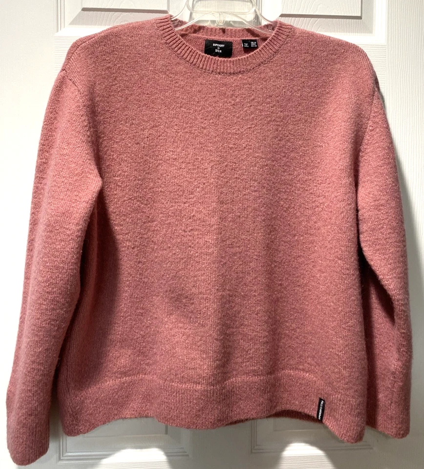 Superdry Suéter Top Rosa Cuello Redondo Manga Larga Suave Cálido Acogedor Talla L Foto 1 de 4
