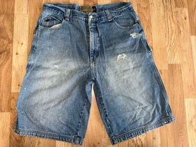 Vintage Y2K DTEK Jeans Jorts Men's Size 36 Baggy Skater Paint Splatter Grunge - Image 1 of 4