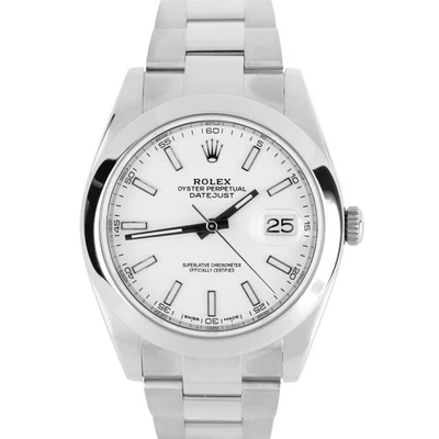 Reloj Rolex DateJust 41 acero inoxidable blanco 41 mm 126300 Oyster Foto 1 de 4