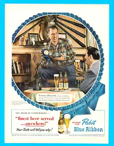 1950 Tommy Henrich NY Yankees STAMPA ANNUNCIO Pabst birra 1949 World Series baseball - Foto 1 di 3