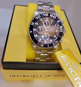 INVICTA NIGHT BLACK PRO DIVER WATER RESISTANT QUARTZ STAINLESS STEEL WATCH- NEW - Picture 1 of 10