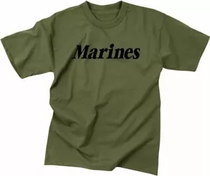 Olive Drab MARINES Physical Training T-Shirt USMC Official Workout PT Tee - Picture 1 of 2
