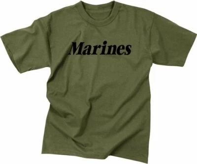 Olive Drab MARINES Physical Training T-Shirt USMC Official Workout PT Tee - Image 1 of 2