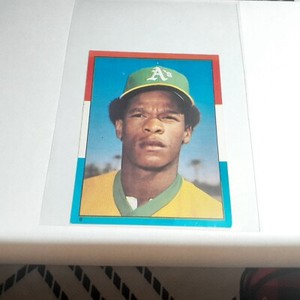 1982 Topps Baseball Rickey Henderson Sticker #8 Oakland Athletics