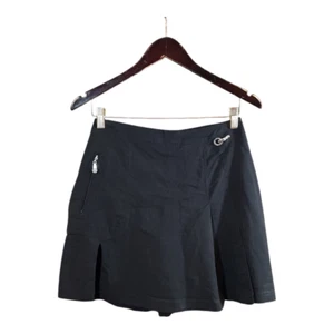 Pantalón corto de golf Jamie Sadock plisado elástico sarga envolvente frontal en negro para mujer 2 - Imagen 1 de 6
