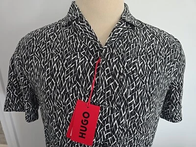 HUGO BOSS RED TAG 10259238 Ellino Men's Sh/S CASUAL SHIRT SIZE S - Image 1 of 4