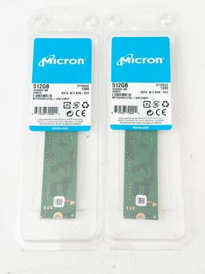 2X NEW -  Micron 1300 MTFDDAV512TDL 512 GB M.2 Solid State Drives - Image 1 of 3