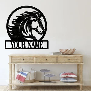 Letrero personalizado de nombre de caballo, letrero de placa de madera, artesanías de madera, decoración de pared - Imagen 1 de 6