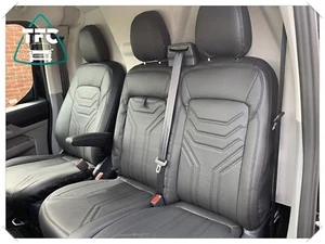 FUNDAS DE ASIENTO PARA FORD TRANSIT CUSTOM 2024 2+1 CUERO ECOLÓGICO COMPLETO Y LOGOTIPOS NUEVA FORMA - Imagen 1 de 7