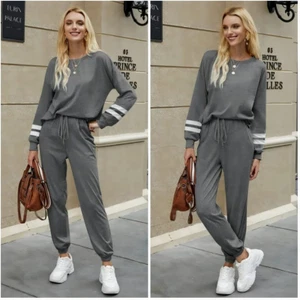 Sweatsuits Womens Loungewear Set Tracksuit Long Sleeve Pajamas Set with Pockets - Picture 1 of 12