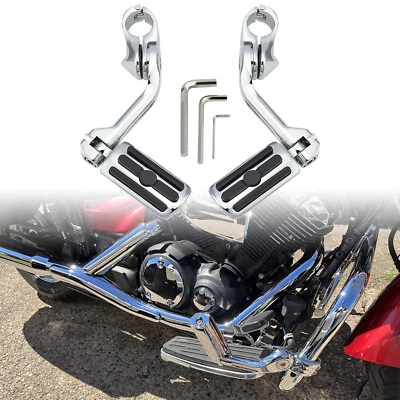 Clavijas de pie cromadas de carretera de 1,25" para Yamaha V-Star 650 950 1100 1300 Foto 1 de 4