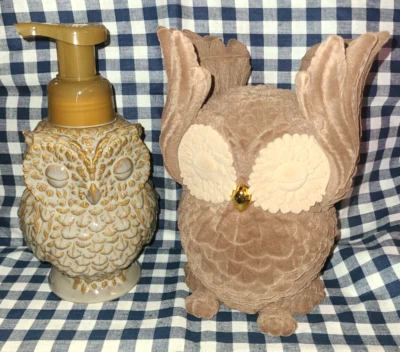 NUEVO Juego de candelabro y dispensador de jabón Owl de 3 mechas baño y cuerpo funciona Foto 1 de 3