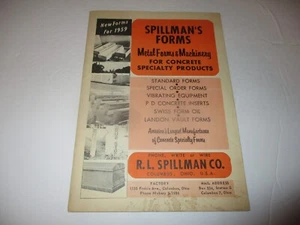 R.L. Spillman Co. Spillman's Forms metal concrete forms catalog & prices 1959 - Bild 1 von 11