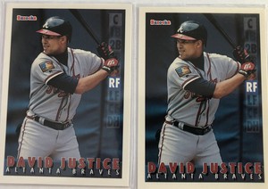 TWO (2) 1995 Topps Bazooka #6 David Justice Atlanta Braves NEAR MINT CONDITION