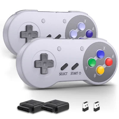 2.4 GHz Wireless Controller Gamepad for SNES Console/ PC w/ SNES & USB Receivers - Image 1 of 4