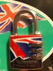 Small Combination Luggage Lock British  Steel Shackle 30mm Sterling Multipurpose
