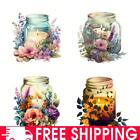Full Embroidery Cotton Thread 18CT Printed Candle Flowers in A Jar Cross Stitch