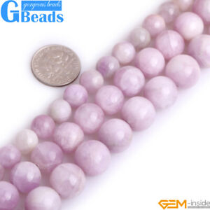 Natural Purple Spodumene Gemstone Round Loose Beads For Jewelry Making 15" 8mm