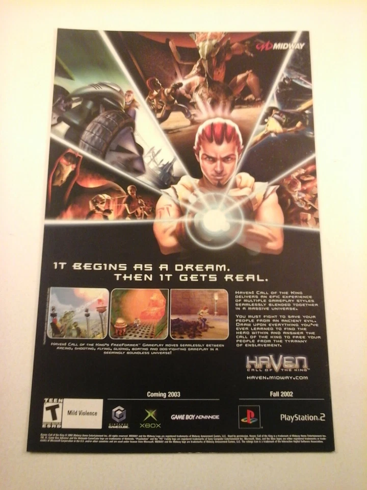 2002 Video Game Print Ad - Haven: Call of the King - PS2 XBOX GBA GAMECUBE - Image 1 of 1