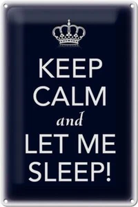 Cartel de chapa refrán 20x30 cm Keep Calm and let me sleep Deco Schild letrero de hojalata - Imagen 1 de 5