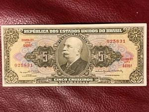 BRASILIEN 5 CRUZEIROS 1962 BANKNOTE #135B - Bild 1 von 2