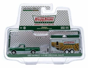 1:64 GreenLight HITCH & TOW 4 KRISPY KREME 1968 Chevrolet C10 & Trailer NIP - Picture 1 of 1
