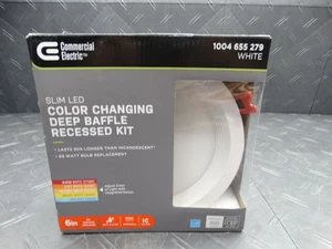 Commercial Electric Slim Baffle 6 in CCT Canless LED Recessed Light 1004655279 - Picture 1 of 8