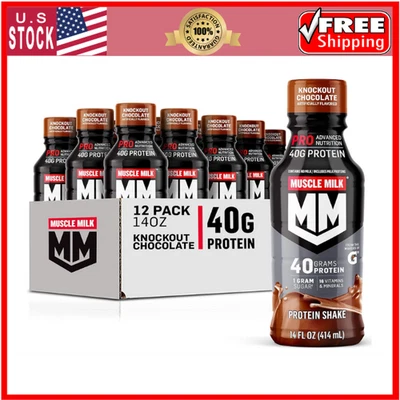 Batido de proteínas Muscle Milk Pro Series, chocolate Knockout, 40 g de proteína, 14 fl oz Foto 1 de 4