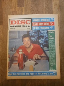 Disc and Music Echo July 27th 1968 Tom Jones Cover - Imagen 1 de 5