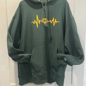 Vintage? 3XL Champion Hoodie Packers Heartbeat Reverse Weave Forest Green 💛💚🏈 - Bild 1 von 15