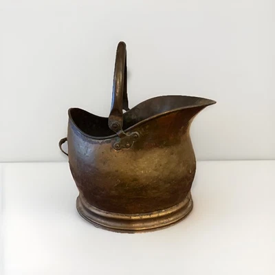 Antique Brass Coal Bucket Handle Fireside Scuttle Helmet Vintage copper Detail - Image 1 of 4