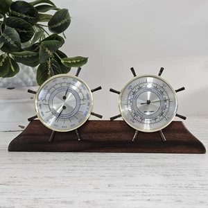 VINTAGE JASON EMPIRE SHIP WHEEL WEATHER BAROMETER, THERMOMETER & HUMIDITY GAUGE - Picture 1 of 7