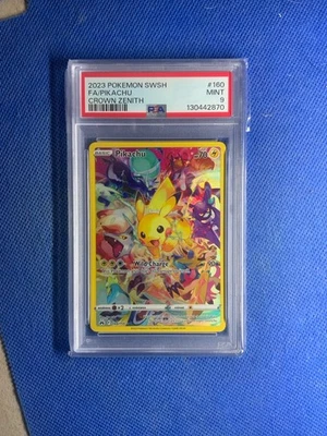 Tarjeta Pokémon SWSH FA Pikachu Crown Zenith 2023 PSA 9 como nueva Foto 1 de 2