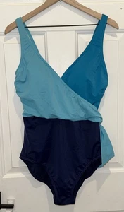 Costume da bagno donna Dreamsuit Color Block Wrap pezzo unico taglia 14 - Foto 1 di 12