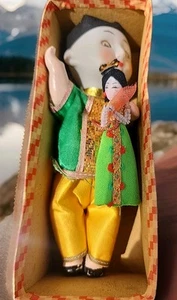 Antike/Vintage japanische Ishima Tsu Gofun/Biskuit Puppe Schlafaugen mit Box - Bild 1 von 6